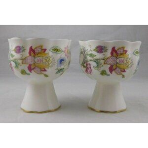 Set of 2 Minton Haddon England Bone China Candle Holders Vintage